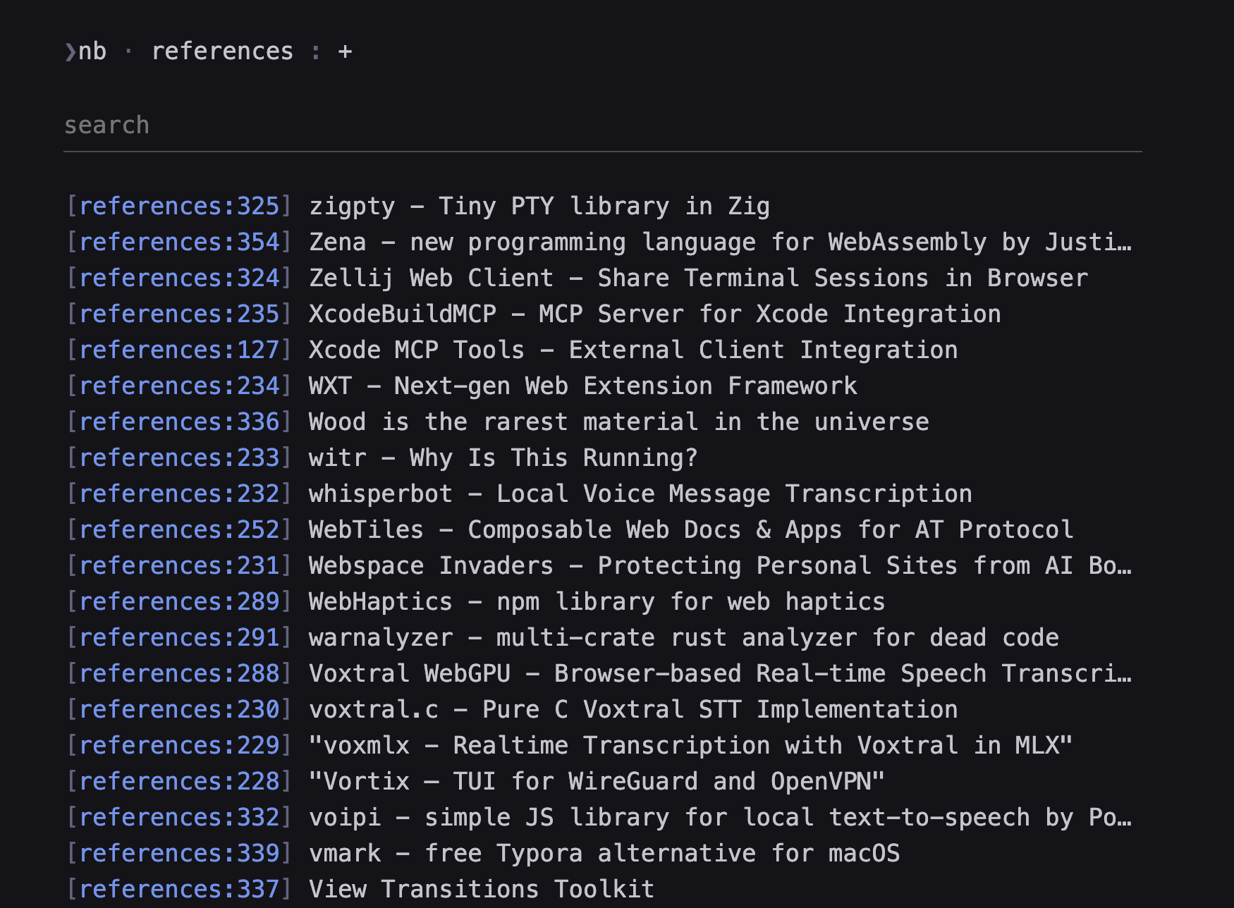 Example nb references notes list